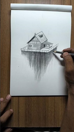 Black & White House Sketch | Shading Practice