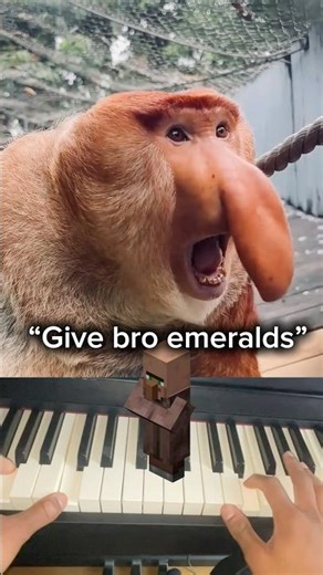 Real life villager #shorts #piano #minecraft #viral