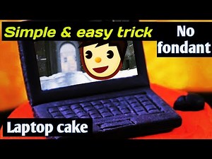 laptop cake no fondant/ eggless cake/ fondant/ athome/ how to make/ computer cake/ no oven/ homemade