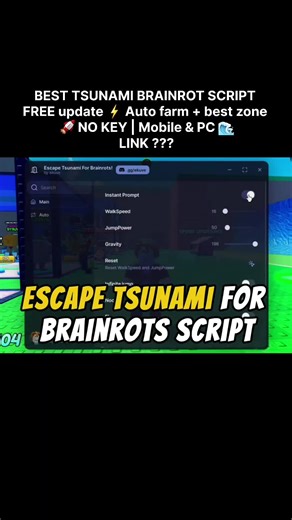🌊 Escape Tsunami Script (Brainrots) NO KEY | Remove Tsunami Teleport All Zones (Mobile & PC) #viral #tsunami #robloxscript