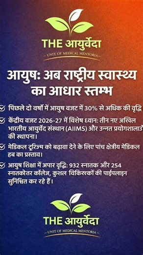 AYUSH Budget 2026 Big Update | 30% Budget Growth | New Ayurveda AIIMS | The Ayurveda #indianbudget