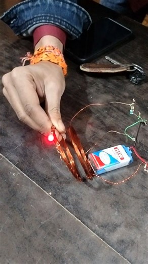 electromagnetic induction LED lights use project class 12 bina tar ke balb jlaye