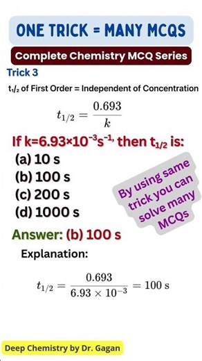 Half-Life Numericals (1st Order) | Chemical Kinetics MCQ | NCERT Class 12 CBSE 2026 #ChemistryShorts