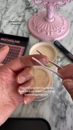 Sweetheart Lashes on Instagram: "TRY THIS HACK! Learn how to do your own lashes at home. Waterproof & sweatproof. Get wispy hybrid lashes that last up to 7 days with our INSTAGLAM-03 extension kit. LINK IN BIO🔗💕 #wispylashes#lashesathome#lashextensions"