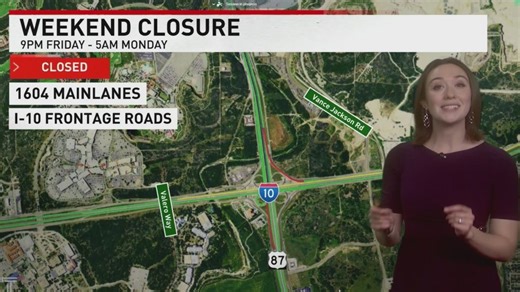 Major traffic disruptions as Loop 1604 closes for weekend construction on Northwest Side