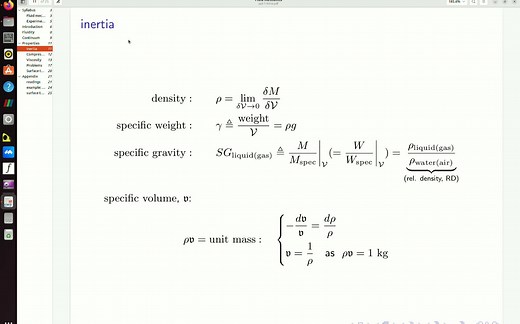 流体力学：密度，比重，"specific"