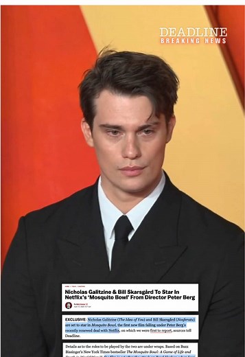 #NicholasGalitzine and #BillSkarsgård are set to star in ‘Mosquito Bowl,’ the first new film falling under Peter Berg’s recently renewed deal with Netflix. The film is set after the attack on Pearl Harbor, when four of America’s top college football stars set their fame aside to enlist in the Marines. More details online at the link in bio.