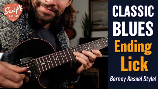 Hello friends, Welcome back to Swiftlessons for a classic jazz/blues guitar lesson from the archives. In this session, we level up your lead arsenal with a timeless lick inspired by jazz guitar icon Barney Kessel. You’ll explore rich double-stop harmonies and soulful pentatonic phrasing—perfect for crafting a strong, musical ending to your solo. Let's jump in! -Rob 🚀 Enjoy with Printable Tabs at: https://www.patreon.com/posts/117670011 B&G Guitars #guitarlicks #barneykessel #jazzguitar #guitarl
