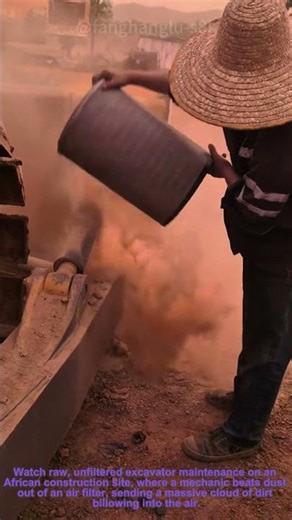 Excavator Maintenance: Beating Dust Out of Air Filters, Hardcore Upkeep on African Job Sites