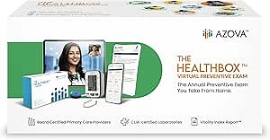 Virtual Preventive Health Exam Kit – at-Home Blood Test Panel for 16 Biomarkers with Online Telehealth Consultation | CLIA-Certified Lab | HIPAA Secure Wellness Screening by AZOVA