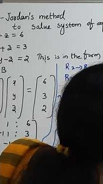 M1 JNTUH M1 R22 Gauss Jordan's Method solving system 013