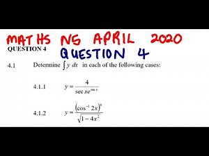 MATHEMATICS N5 INTEGRATION QUESTION 4 APRIL 2020 ‪@mathszoneafricanmotives‬