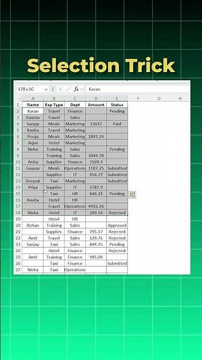 Select Entire Data Range in 1 Shortcut | Excel Trick for Beginners