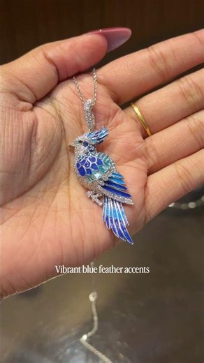 Blue Bird Diamond Pendant with Main Character Energy 💙✨ | Fiona Diamonds