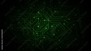 Abstract Digital Computer Chipset Motherboard Background Animation/ 4k animation of an abstract computer motherboard chipset technology background with glowing autofill reveal effect