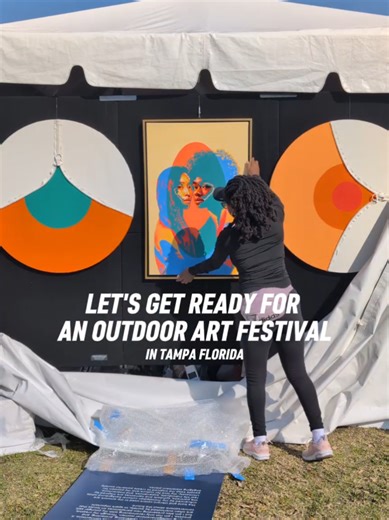 Let's get ready for an outdoor art festival in Tampa, FL this weekend 🎨 In 2019, I took a chance on one of the most prestigious art festivals in the world, Gasparilla Art Festival, and it changed my life as an artist. 🔥 I will have original mixed media art, hand embroidered portraits, needle felted artwork and prints 😍 I expect to leave with zero pieces!! 👀 See you at booth 438 ‼️ on Saturday and Sunday✨ come say hi! #mixedmediaart #artfestival #lifeofanartist #packwithme