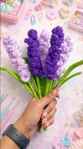 I made this in 5 minutes😱! Crochet Lavender Flower 🌸 Beginner Friendly!