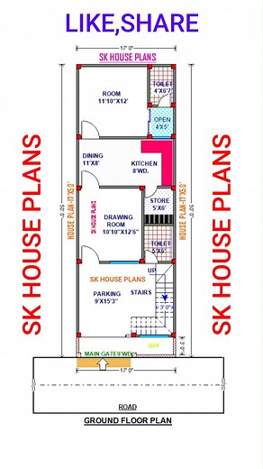 107K views · 467 reactions | House Plan 850 SQFT / 17 X 50 Home Design { Serial Number 1568 } ABOUT: SK HOUSE PLANS IS A YOUTUBE CHANNEL, WHERE YOU WILL FIND HOUSE PLANS VIDEOS, NEW VIDEO DAILY #SKHOUSEPLANS #Gharkanaksha #houseplan #housedesign #homeplan #newhouseplan #homedesign | SK House Plans | Facebook