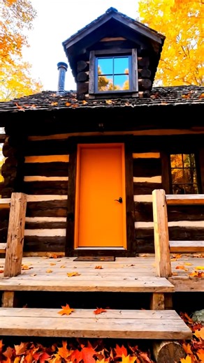 Golden Forest Cabin Retreat Description: Hidden in a glowing forest, this cabin feels like a fairytale. Crackling firewood, warm blankets, and the sound of wind in colorful trees — autumn perfection. #autumn #autumnvibes #CozyCabin | Mountain Cabin