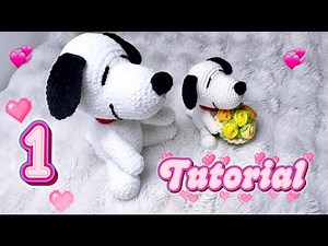 Snoopy crochet pattern, step by step. | Part 1 | Snoopy amigurumi. | LM Crochet Art.