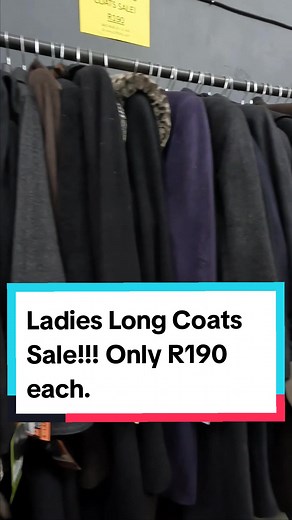Clearance Sale: Quality Ladies Long Coats for R190 Each