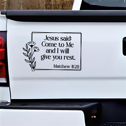 Matthew 11:28 Religious Christian Scripture Bible Verse Car Auto Window Decal Bumper Sticker - Etsy