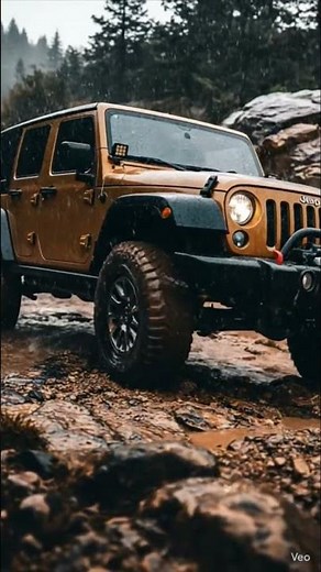 Jeep Wrangler Off-Roading in Heavy Rain | Epic Mud Adventure!#shorts