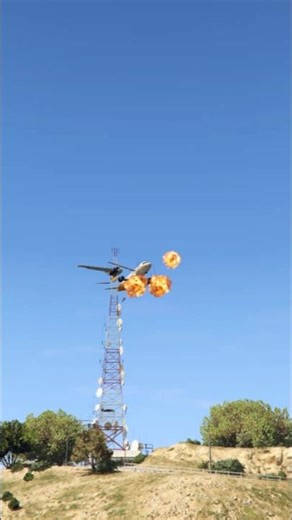 Airbus A-320 Collided With Tower One Wing Breake Crashed Gtav