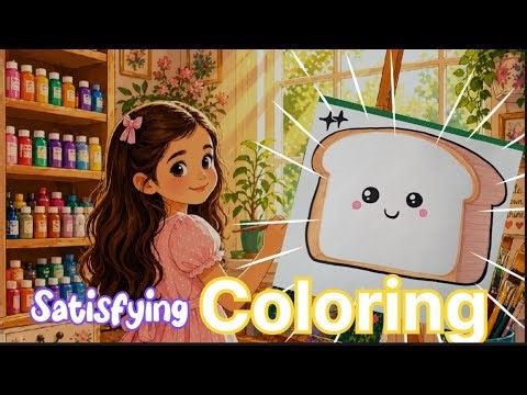 Cut Bread Coloring Video 🧡✨ | Relaxing Art & Coloring Tutorial