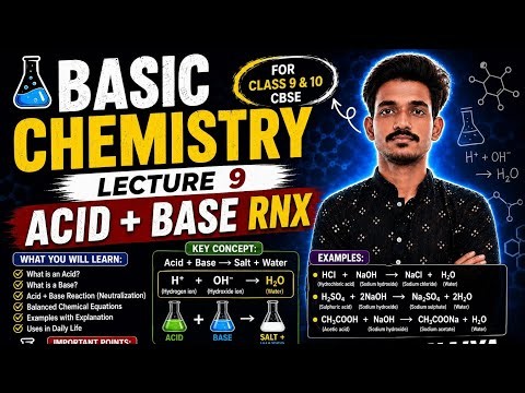 Acid + Base Reaction | Neutralization Reaction Class 10 | Basic Chemistry Lecture 9 | CBSE Board