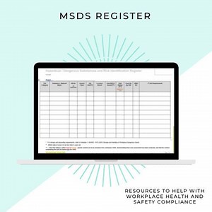 MSDS Register Template: Workplace Safety, Hazardous Material (PDF) - Etsy