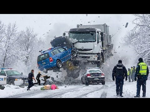 Idiots With Diesel Trucks: Ice Road Madness Caught On Camera | EXTREME Winter Driving Fails #14