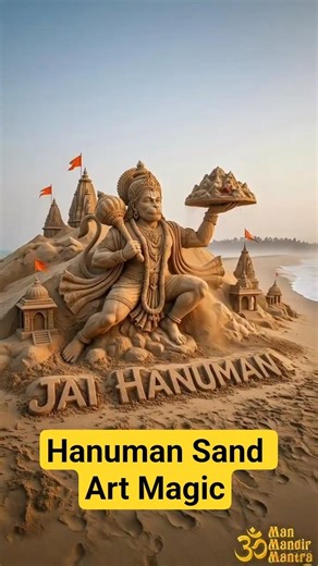 Hanuman ji की अद्भुत Sand Art 😱 | From Sand to Divine 🙏| Beach timelapse