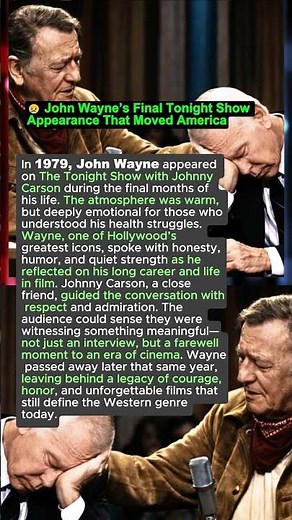 😢 John Wayne’s Final Tonight Show Appearance That Moved America #shorts