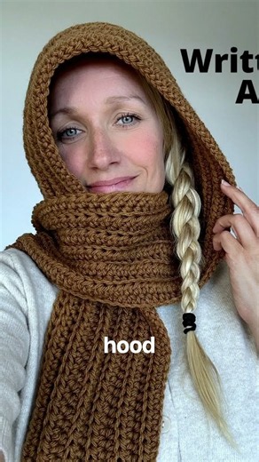 Watch This Crochet Scarf Turn Into a Hood #crochet #crochethoodedscarf #crochetproject