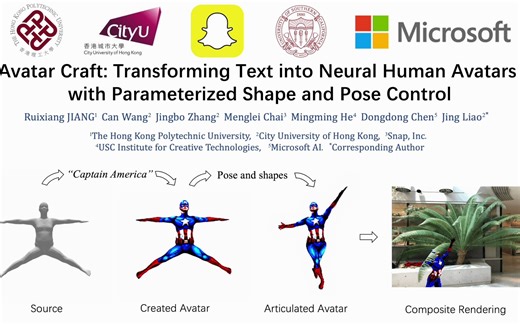 [ICCV2023] AvatarCraft: 文本生成3D虚拟人