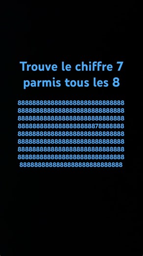 Trouve le chiffre 7 parmis tous c’est 8 #pourtoi #tiktok #youtubeshorts #youtube #funny #shorts #fun