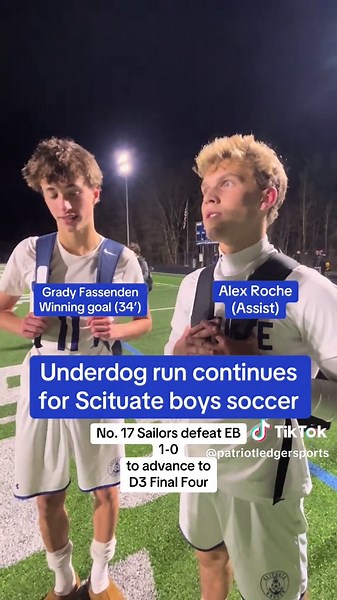 The Sailors are moving on: 17th-ranked Scituate High boys soccer defeated East Bridgewater, 1-0, on Thursday to clinch the program’s first-ever Final Four appearance. #highschoolsports #sports #soccer #massachusetts #highschoolsoccer