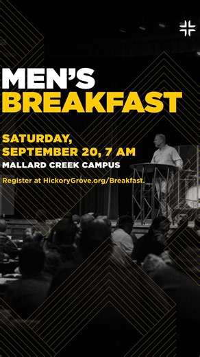 Our next Men’s Breakfast is this Saturday at 7 AM! Pastors Clint Pressley and Kyler Smith will lead us in a time of devotions & discussion. This event is open to men of all ages. Come hungry & ready to grow together! To register, visit HickoryGrove.org/Breakfast | Hickory Grove Baptist Church