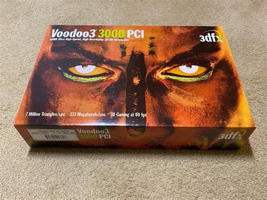 New 3dfx Voodoo3 3000 PCI SGRAM Graphics Video Card 16MB VGA 3D PC w Box vtg 1999