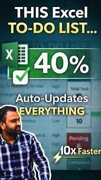 Excel To-Do List Template for 10× Productivity #shorts #shortsforgoals