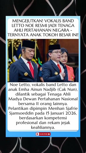 Vokalis Band Letto Noe Jadi Tenaga Ahli Pertahanan Negara #letto #artis #beritaartis #shorts #fyp