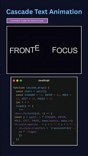 Cascade Text Animation with HTML CSS & JavaScript 🔥 Pure JS Typography Effect