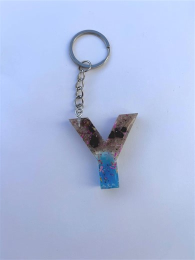 Custom Resin Letter Keychain, Personalized Handmade Resin Art Gift - Etsy