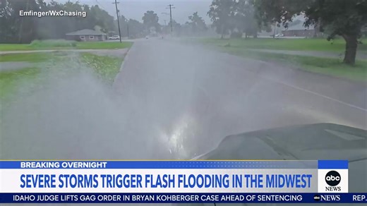 Severe storms triggered flash flooding in the Midwest. ABC News' Ginger Zee has all the details, plus a new flood threat taking aim at the Gulf Coast. | Good Morning America