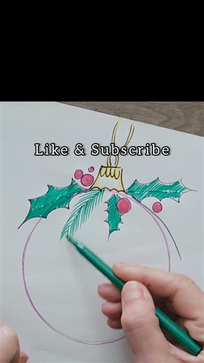 Simple Easy Ornament for Christmas. For Beginners #drawing #drawingtutorial #christmasornament