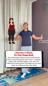 Pear shape body making your lower body heavier?Here’s 1 powerful exercise with 2 moves – targeting thighs, hips, and belly together.Easy, safe, and effective for slimming down and balancing your body shape.Do it daily and see visible results. | Neha Fun and Fitness