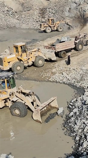 MONSTER Caterpillar Loader SAVES Overloaded Tractor! (Insane Power) #shorts