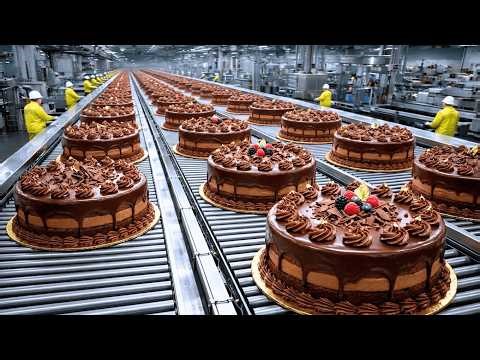 How Millions of Chocolate Cakes Are Produced Every Day - The Complete Process!