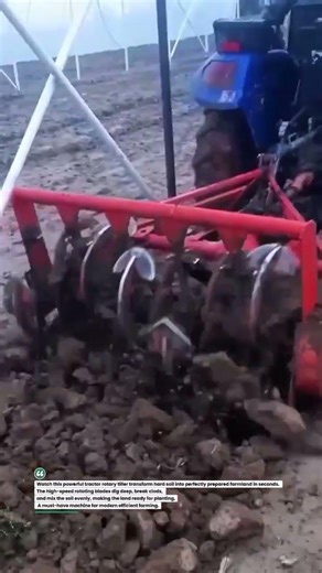 High-Speed Tractor Rotary Tiller Crushing Soil Like Butter! 🚜💥 #FarmingTech #TractorPower #SoilPrep